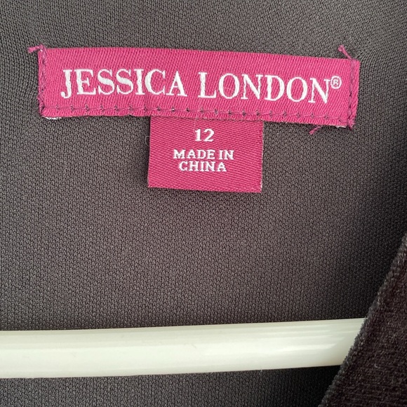 Jessica London long sleeve velvet and rayon black jumpsuit size 12 - Picture 3 of 6